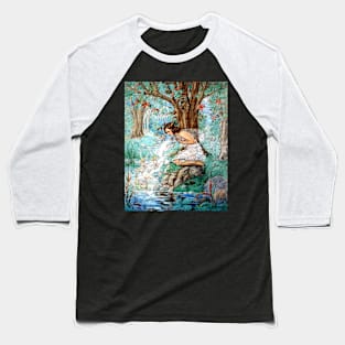 Fairies at a Woodland Stream - Harold Gaze Baseball T-Shirt